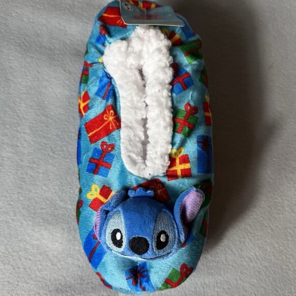 Disney Stitch Fuzzy Babba Non-Slip Slipper Socks Holiday Gifts Print One Size - Picture 2 of 10